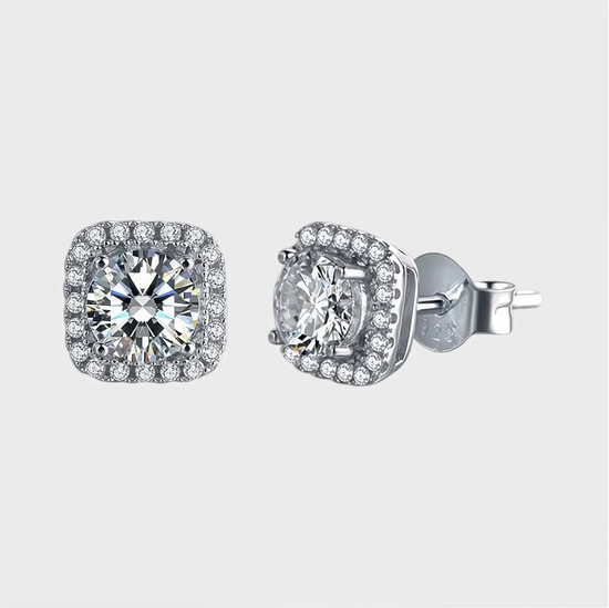Square Halo Earrings